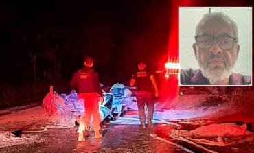 Idoso de 66 anos morre após bater caminhonete em carreta na BR-070